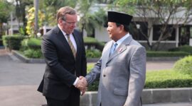 Menteri Pertahanan Prabowo Subianto menerima kunjungan kehormatan Menteri Pertahanan Jerman Boris Pistorius. (Dok. Tim Media Prabowo Subainto)