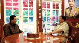 Menteri Pertahanan, Prabowo Subianto bersama Menteri BUMN Erick Thohir. (Dok. Kemhan.go.id)