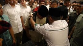 Ketua Umum Partai Gerindra Prabowo Subianto menghadiri acara Konsolidasi Zona III Pemenangan Pileg Partai Bulan Bintang di Hotel Pangeran Beach, Padang. (Instagram.com/@prabowo)