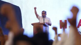 Sekjen Partai Gerindra Ahmad Muzani menghadiri konsolidasi 1700 calon anggota legislatif (caleg) se Provinsi Jawa Barat. (Dok. Tim Media Gerindra) 