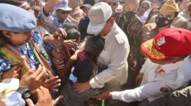 Ketua Umum Partai Gerindra Prabowo Subianto menghadiri acara Deklarasi Masyarakat Perbatasan mendukung Prabowo Subianto Presiden RI 2024. (Dok. Tim Media Prabowo Subianto)