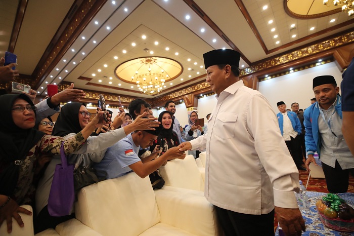 Capres nomor urut 2, Prabowo Subianto menghadiri acara 'Deklarasi Kaukus Generasi Muda Islam' di Balai Kartini, Jakarta. (Dok. Tim Media Prabowo-Gibran)  