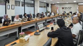 Kementerian PUPR & LPJK ke BNSP koordinasi sistem informasi sertifikasi tenaga kerja konstruksi dan SOP penerbitan sertifikat kompetensi tenaga kerja konstruksi, Jakarta (26/3/24). (Doc.BNSP)