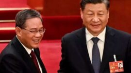 Presiden China Xi Jinping dan Perdana Menteri China Li Qiang.