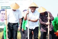 Kepala Badan Pangan Nasional (Bapanas) Arief Prasetyo Adi ikut dalam ‘Gerakan Tanam Jagung’. (Dok. Tim Komunikasi Bapanas)