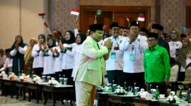 Presiden RI terpilih Prabowo Subianto menghadiri acara 'Forum Legislator PKB' yang digelar di Grand Sahid Jaya, Jakarta. (Dok. Tim Media Prabowo)

