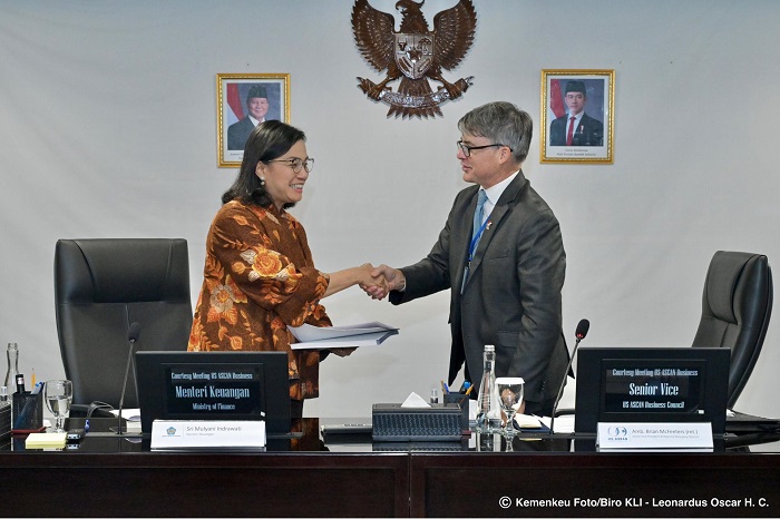 Menteri Keuangan (Menkeu) Sri Mulyani Indrawati melakukan pertemuan dengan US-ASEAN Business Council di Jakarta. (Dok. Kemenkeu.go.id)