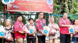 Menyambut Hari Raya Imlek 2025/2576, PSMTI Kota Medan menghadiri kegiatan bakti sosial di Vihara Dharma Bhakti, Kota Medan (12/01/2025). (Dok. PSMTI)